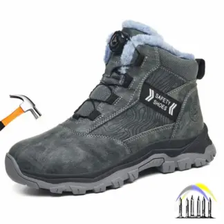 winterveiligheidsschoenen met draaiknop, anti-lek waterdichte werkschoenen voor heren, industriële constructie werklaarzen met stalen neus