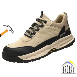 lichtgewicht antislip veiligheidsschoenen werklaarzen met stalen neus Anti-lek Anti Smash comfortabele werkschoenen voor heren leren sneakers