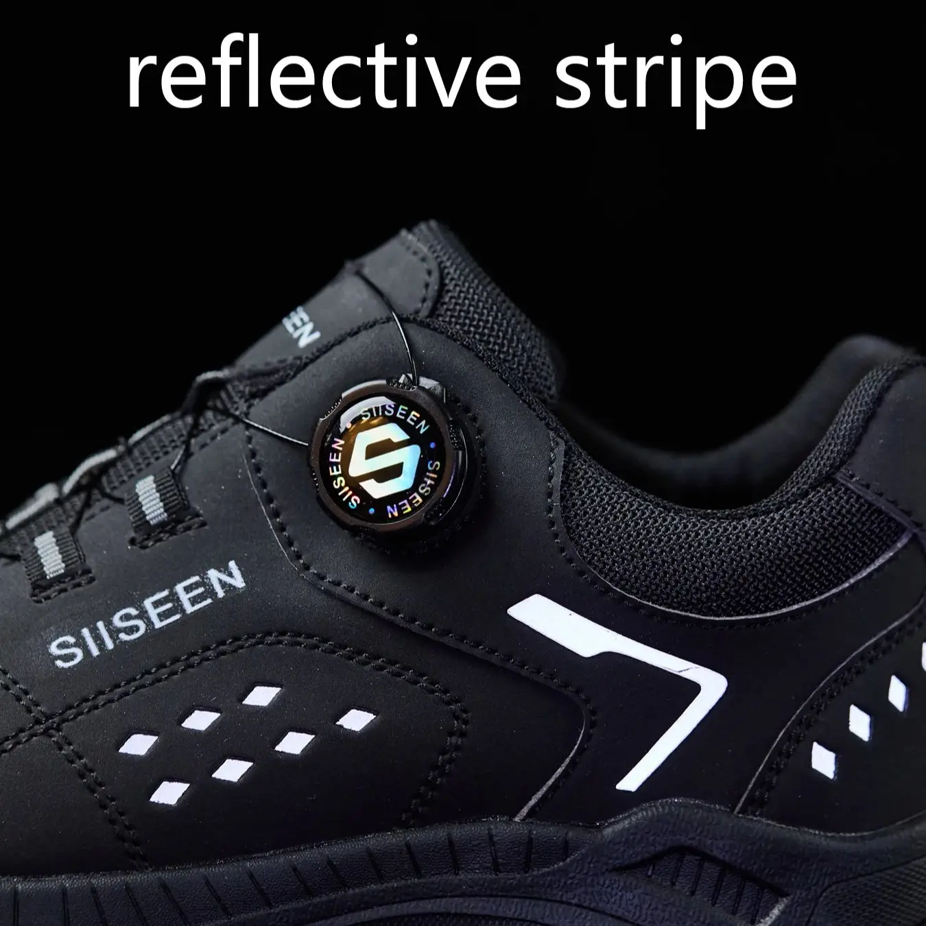 Draaibare knop veiligheidsschoenen stalen neus zwarte antislip werkschoenen anti-perforatie beschermende werklaarzen industriële schoenen - Image 4