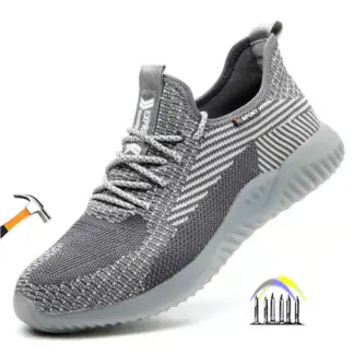 Lichtgewicht veiligheidsschoenen voor heren, ademende veiligheidswerksneakers met ijzeren neus, onverwoestbare schoenen, heren dames zomerwerkschoenen
