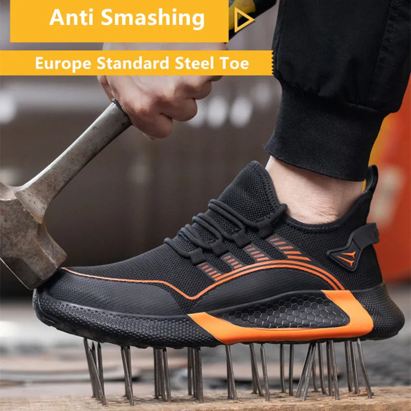lichte veiligheidsschoenen heren 48, comfortabele werkschoenen voor heren, anti-lek werklaarzen voor de bouw, veiligheidsschoenen voor heren met stalen neus - Image 2