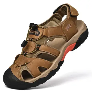 Leren sportsandalen voor heren Gesloten teen Wandelsandalen voor buiten Atletische casual wandelsandalen Waterschoenen Zomer visserssandaal