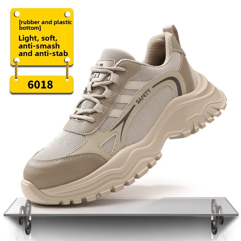 lichtgewicht zomerwerk schoenen van mesh, ademende veiligheidsschoenen, industriële tennisschoenen met stalen neus voor heren, beschermende teen sneakers - Image 6