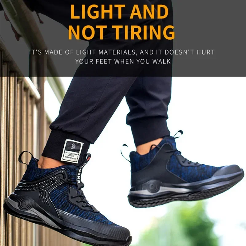ultralichte veiligheidsschoenen 48-werksneakers met stalen neus, anti-lek veiligheidsschoenen voor heren, werklaarzen, industriële schoenen - Image 6