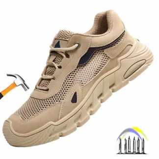 zomer mesh veiligheidsschoenen met stalen neus werkschoenen met bescherming lichtgewicht werklaarzen ademende werksneakers voor heren