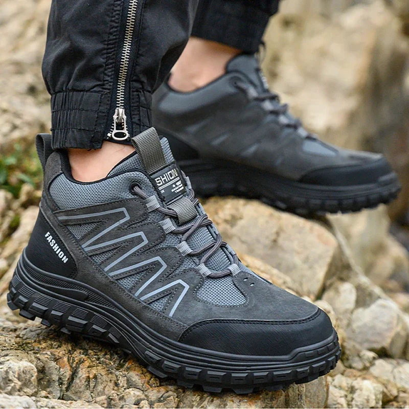 hoge veiligheidsschoenen heren winter industriële werkschoenen met plastic neus anti-leklaarzen rubberen buitenzool antislip werkschoenen - Image 6