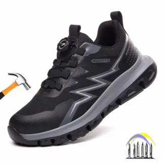 anti-smash sneakers met stalen neus man industriële ultralichte veiligheidsschoenen draaibare knop man dames comfortabele werkschoenen met brede neus