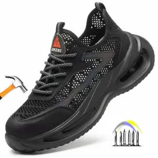 zomer ademende werkschoenen met ijzeren neus anti-lek veiligheidsschoenen werksneakers voor heren antislip Lichtgewicht veiligheidsschoenen