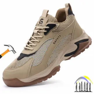 Zomerse ademende werkschoenen, ultralichte veiligheidsschoenen met kunststof neus, werklaarzen voor heren, sneakers voor werkzaamheden met bescherming