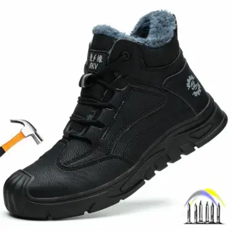 winter geïsoleerde veiligheidsschoenen met warme pluche anti-lek werksneakers met waterdichte werkschoenen met plastic neusconstructie