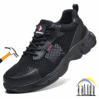 zomer veiligheidsschoenen ademende beschermende werkschoenen voor dames heren anti-steeklaarzen met kunststof neus lichtgewicht veiligheidssneakers met veiligheidsneus