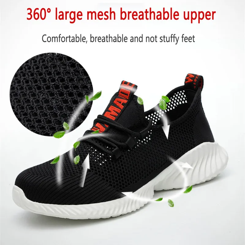 zomerwerkschoenen met bescherming ademend Lichtgewicht veiligheidsschoenen met ijzeren neus anti-steek antislip werkende zomerschoenen - Image 6