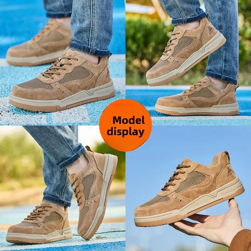 zomer ademende mesh veiligheidsschoenen stalen neus veiligheidslaarzen voor dames lichtgewicht antislip werkschoenen voor heren beschermend schoeisel - Image 3
