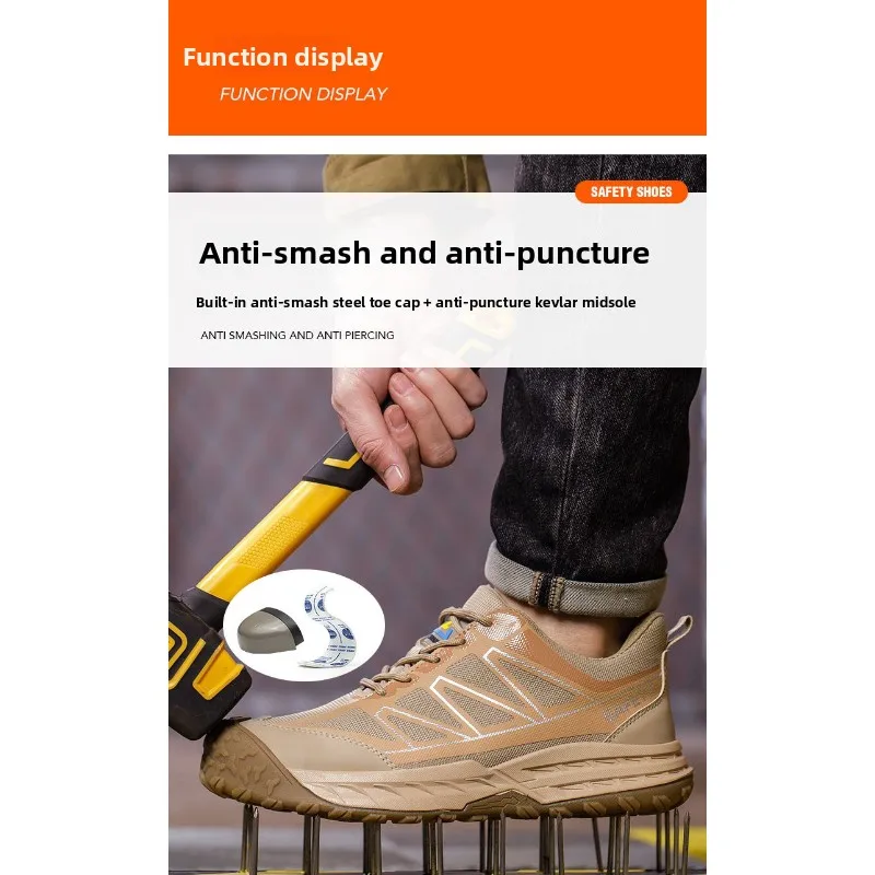 lichtgewicht veiligheidsschoenen stalen neus beschermende werksneakers Ademende werkschoenen Anti Smash lekbestendige veiligheidsschoenen - Image 2