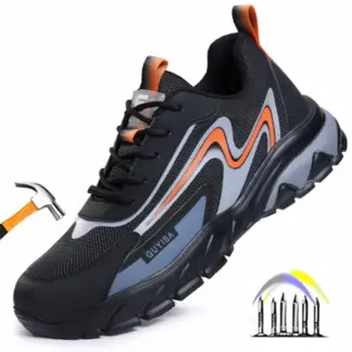 lichte veiligheidsschoenen voor heren, antislip werkschoenen met stalen neus, anti-smash anti-lek industriële beschermende werksneakers