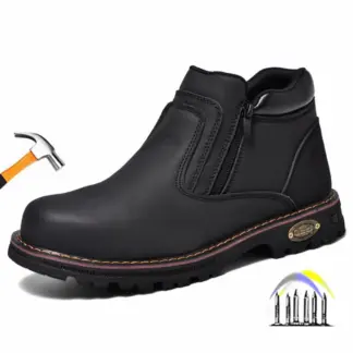 werkschoenen voor heren waterdichte veiligheidsschoenen heren anti-vonk leren laarzen heren anti-lek antislip lasschoen zwarte werkschoenen