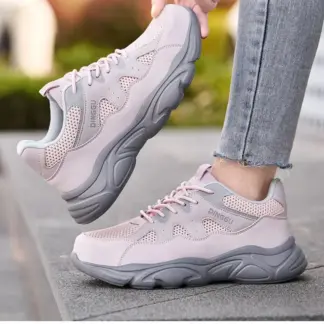 zomer ademende werkschoenen van mesh, lichtgewicht veiligheidsschoenen voor dames, werksneakers met stalen neus, anti-steek beschermende werklaarzen
