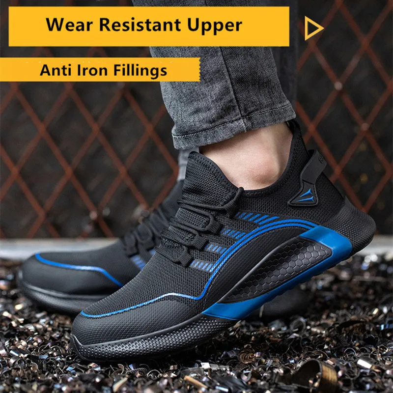 lichte veiligheidsschoenen heren 48, comfortabele werkschoenen voor heren, anti-lek werklaarzen voor de bouw, veiligheidsschoenen voor heren met stalen neus - Image 4