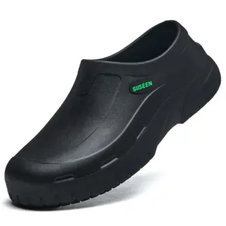 Antislip keukenschoenen voor dames en heren, waterdicht, zwart PU leder, lichte werkschoenen, antislip restaurantschoenen, instaplaarzen