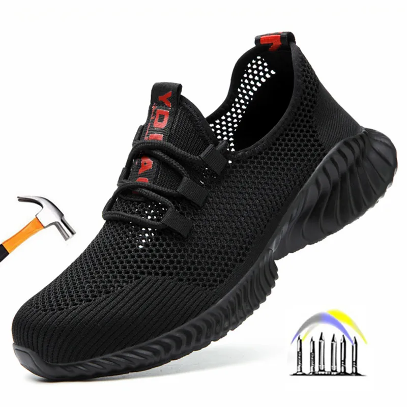 zomerwerkschoenen met bescherming ademend Lichtgewicht veiligheidsschoenen met ijzeren neus anti-steek antislip werkende zomerschoenen
