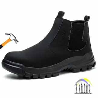 Werklaarzen met stalen neus voor heren Hoge sneakers Lichtgewicht waterdichte veiligheidsschoenen voor heren Anti-lek lederen werkschoenen