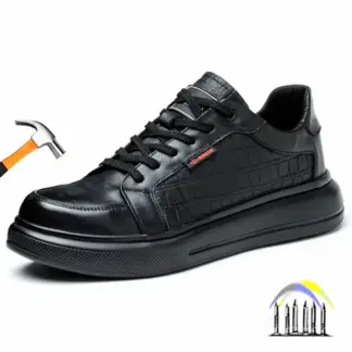 veiligheidslaarzen met plastic neus zwart leer elektricien werkschoenen heren waterdichte sneakers anti-lek zachte veiligheidsschoenen voor heren