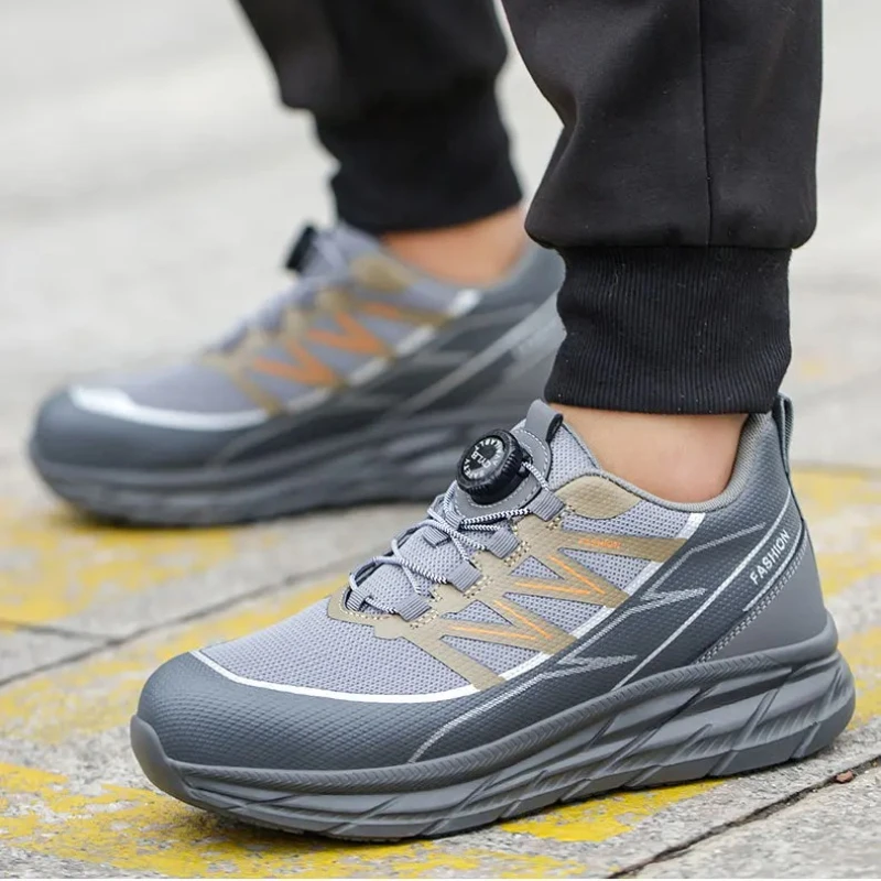 Industriële ultralichte veiligheidsschoenen Laarzen met stalen neus Schoenen met draaiknop Beschermende werksneakers Anti-steekconstructieschoenen - Image 2