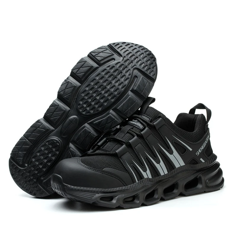 ultralichte zwarte veiligheidsschoenen voor heren, laarzen met stalen neus, comfortabele werkschoenen voor dames, antislip beschermende werksneakers - Image 6