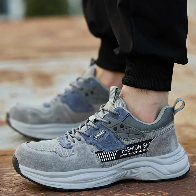 zomerwerkschoenen met plastic neus Anti-lek Anti Smashing arbeidsschoenen industriële bouwplaats veiligheidsschoenen voor heren - Image 6