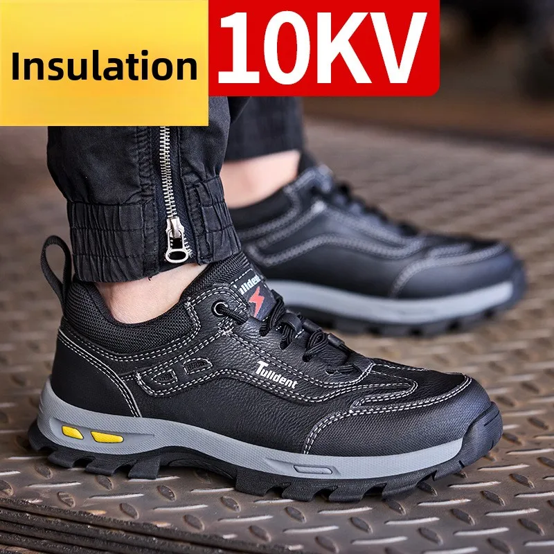 veiligheidsschoenen met plastic neus voor heren anti-lek antislip werkschoenen voor industriële constructie elektricien isolatieschoenen - Image 6