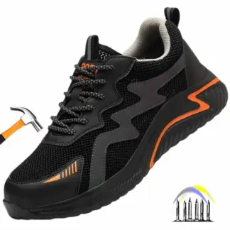 zomerwerkschoenen met plastic neus industriële bouwplaatsveiligheidsschoenen voor heren reflecterende veiligheidssneakers met hoge zichtbaarheid