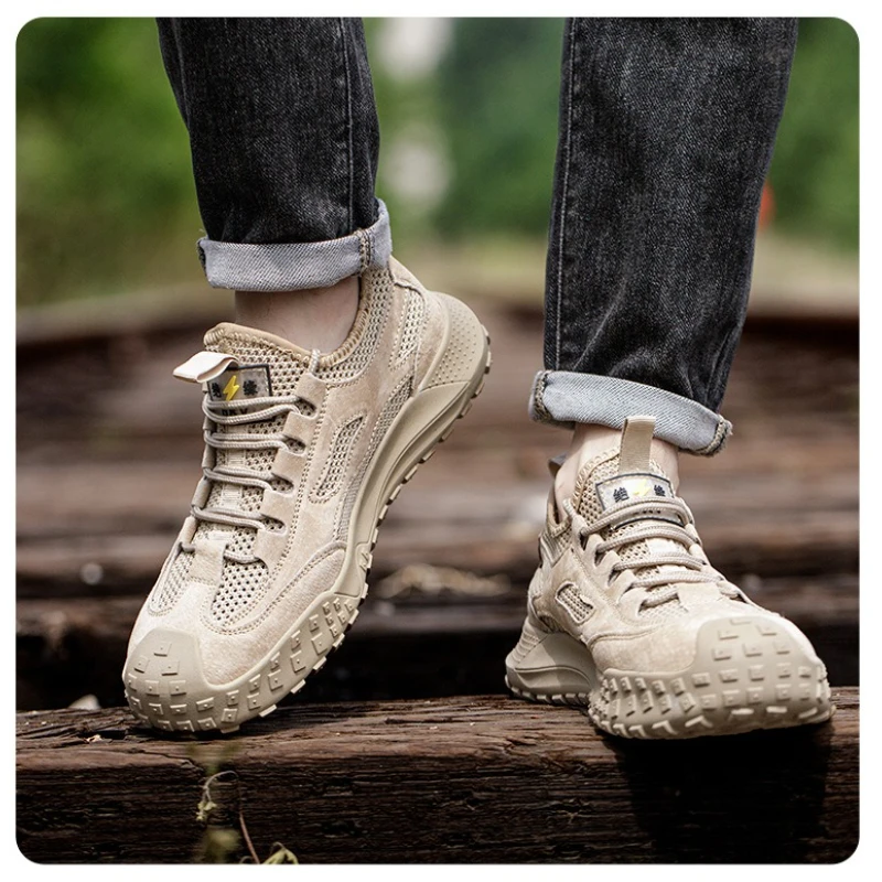 zomerveiligheidsschoenen ademende mesh werkschoenen met plastic neus industriële antislip sneakers geïsoleerde werklaarzen voor lasser - Image 2