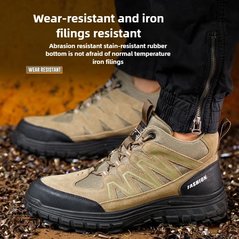 hoge veiligheidsschoenen heren winter industriële werkschoenen met plastic neus anti-leklaarzen rubberen buitenzool antislip werkschoenen - Image 4