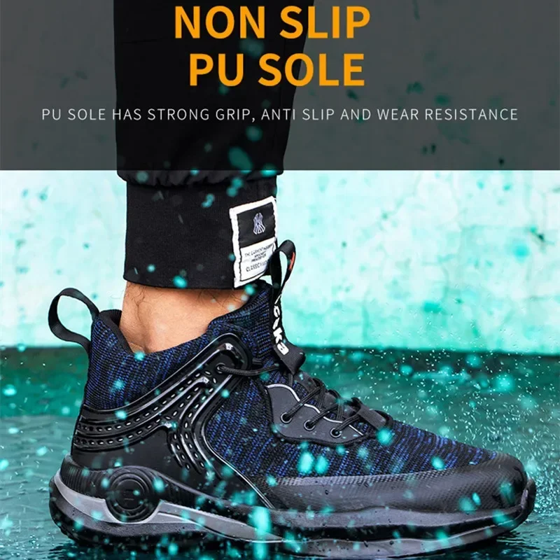 ultralichte veiligheidsschoenen 48-werksneakers met stalen neus, anti-lek veiligheidsschoenen voor heren, werklaarzen, industriële schoenen - Image 3
