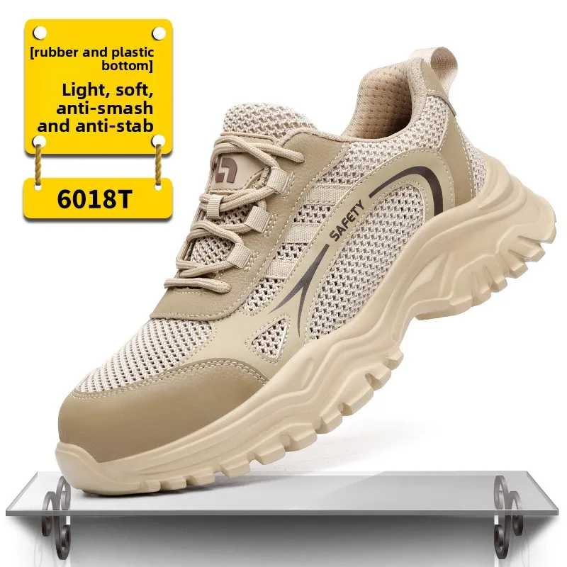 lichtgewicht zomerwerk schoenen van mesh, ademende veiligheidsschoenen, industriële tennisschoenen met stalen neus voor heren, beschermende teen sneakers - Image 5