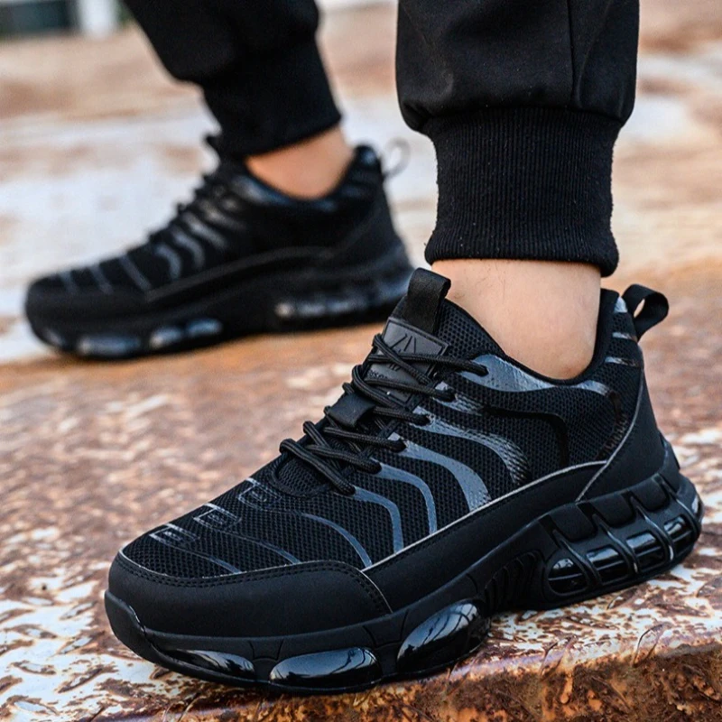 Schoenen met stalen neus voor heren Onverwoestbare werkschoenen Lichtgewicht sneakers met stalen neus Dames Punctiebestendig Antislip Veiligheidszapatos - Image 2
