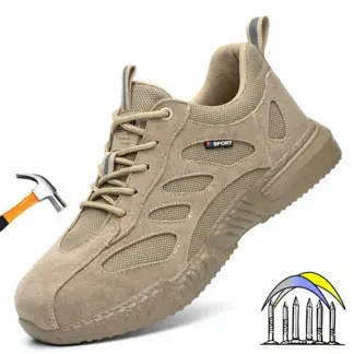 Lichte, comfortabele veiligheidsschoenen met kunststof neusbescherming voor heren, beschermende werksneakers, antislip werkschoenen