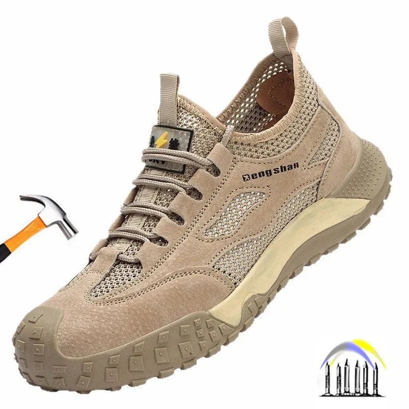 zomerveiligheidsschoenen ademende mesh werkschoenen met plastic neus industriële antislip sneakers geïsoleerde werklaarzen voor lasser