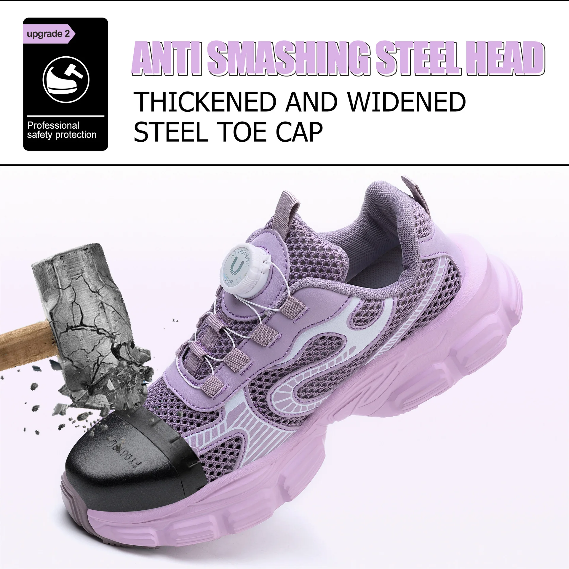 zomer antislip veiligheidsschoenen voor dames zwarte werkschoenen met stalen neus dames werklaarzen lichtgewicht comfortabele veiligheidssneaker - Image 5