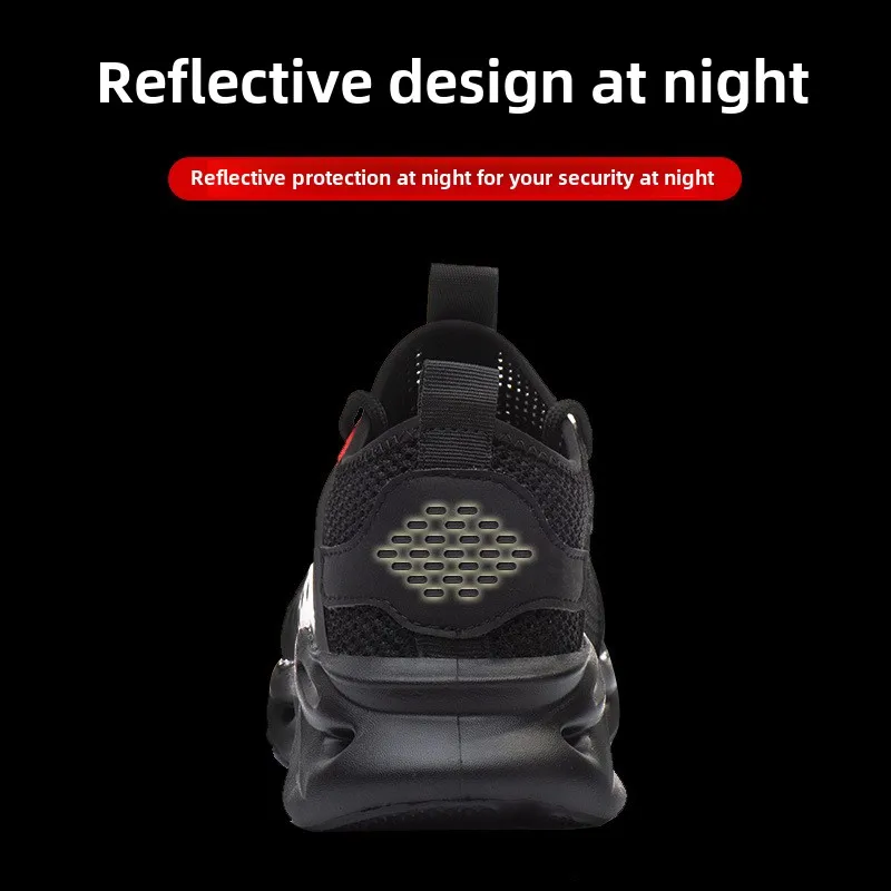Zomerveiligheidsschoenen ademende mesh werkschoenen lichte anti smash anti-punctie sneakers voor het werken met teenbescherming - Image 4