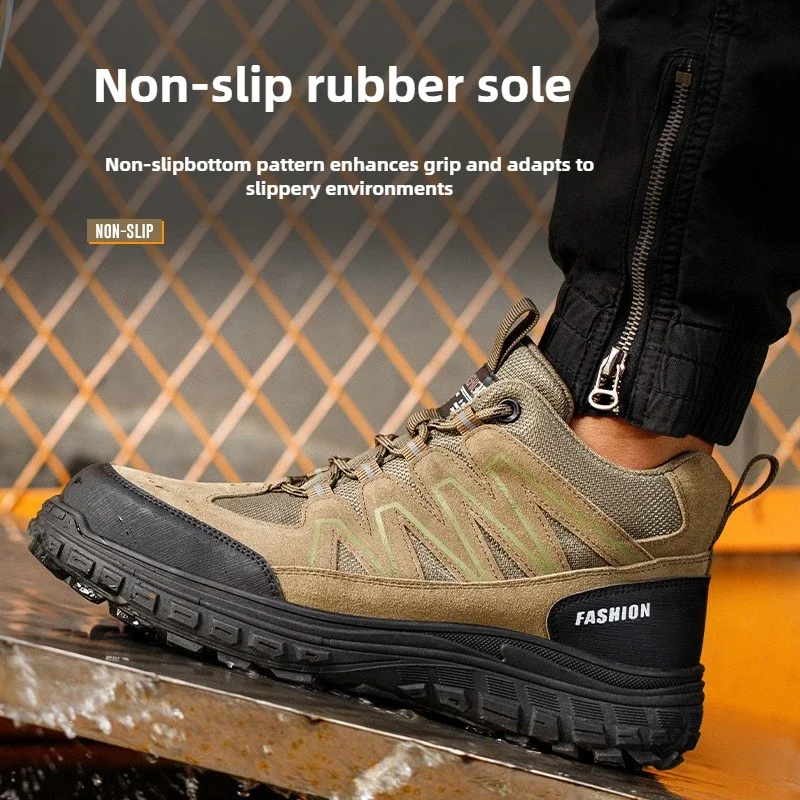 hoge veiligheidsschoenen heren winter industriële werkschoenen met plastic neus anti-leklaarzen rubberen buitenzool antislip werkschoenen - Image 5