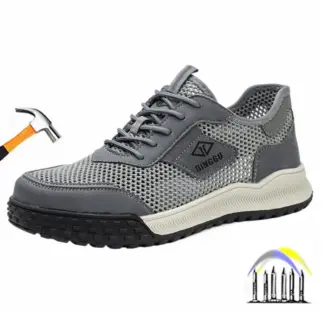 zomerveiligheidsconstructieschoenen ademende werkschoenen met mesh werklaarzen met stalen neus lichtgewicht werksneakers voor heren