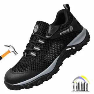 lente ademende werkschoenen zomer mesh lichtgewicht veiligheidsschoenen stalen neus werksneakers anti-lek industriële schoenen voor heren