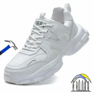 Stalen neus veiligheidsschoenen anti-perforatie antislip werkschoenen voor dames Comfortabele veiligheidsschoenen Lichtgewicht ademende industriële sneakers