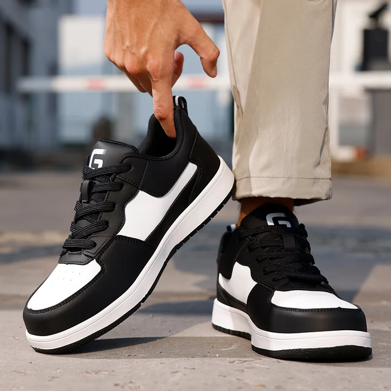 Schoenen met stalen neus voor heren Dames Leren werkschoenen Industriële constructie Magazijnveiligheidsschoenen Lichtgewicht werksneakers - Image 4