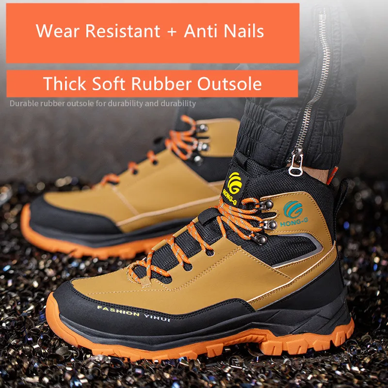 veiligheidsschoenen heren waterdichte werkveiligheidssneakers hoge laarzen anti-lek werkschoenen stalen neus werkschoenen met bescherming - Image 5