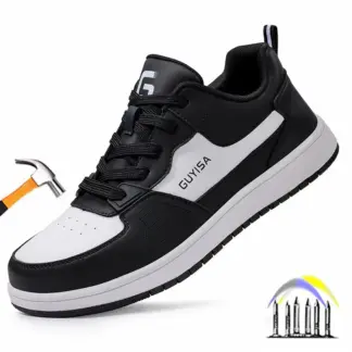 Schoenen met stalen neus voor heren Dames Leren werkschoenen Industriële constructie Magazijnveiligheidsschoenen Lichtgewicht werksneakers