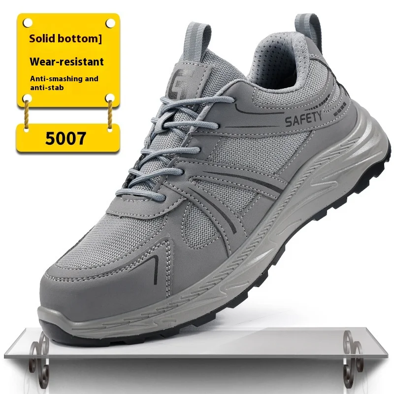 Schoenen met stalen neus voor heren Antislip Onverwoestbare veiligheidstennisschoenen Lichtgewicht ademende constructie Sneakers anti-lek - Image 3