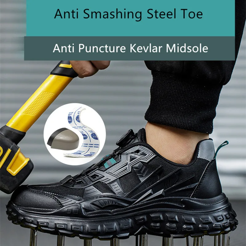 lichte veiligheidsschoenen heren beschermende werkschoenen stalen neus werklaarzen lekbestendige veiligheidsschoenen heren antislip arbeidsschoenen - Image 2