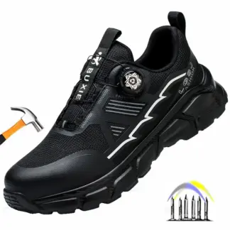 antivermoeidheidswerkschoenen met stalen neus, lichtgewicht, ademende veiligheidsschoenen met draaiknop, werklaarzen, arbeidsbeschermingsschoenen